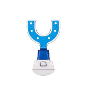 White and blue Propel Orthodontic Treatment Accelerator device against plain white background