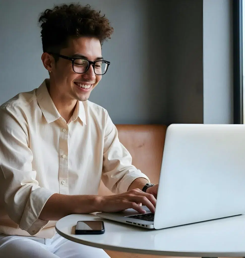 Person using a laptop